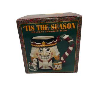 Festive Ceramic Mug Nutcracker 3D 18oz With Box Tis The Season